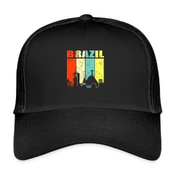 Brasilien - Trucker Cap - Schwarz/Schwarz - Vorne