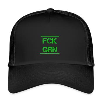 ANTI GRÜNEN FCK GRN Kapitalisten Dieselfaher - Trucker Cap - Schwarz/Schwarz - Vorne