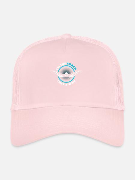 Je suis l'entraîneur c'est pourquoi cadeau de professeur de natation - Casquette trucker  - rose pâle - Devant