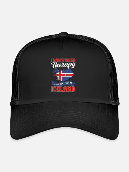 Islande - Casquette trucker  - noir/noir - Devant