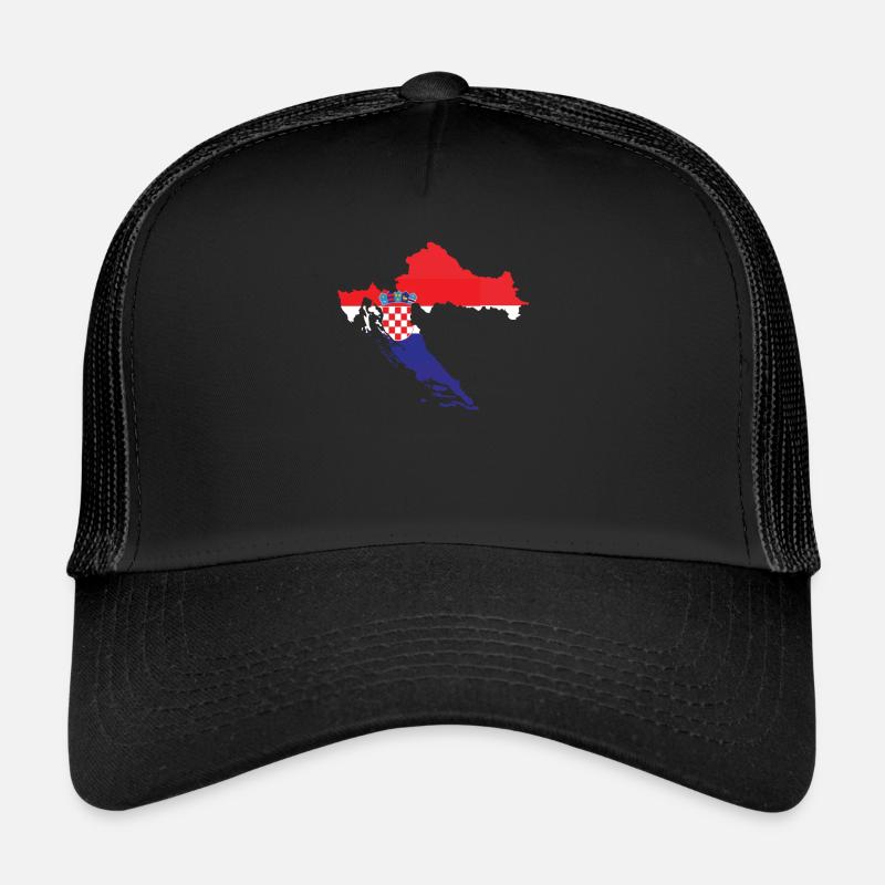 Kroatien - Trucker Cap - Schwarz/Schwarz