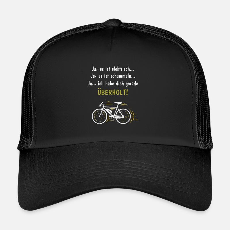 Überholt mit E-Bike - Trucker Cap - Schwarz/Schwarz