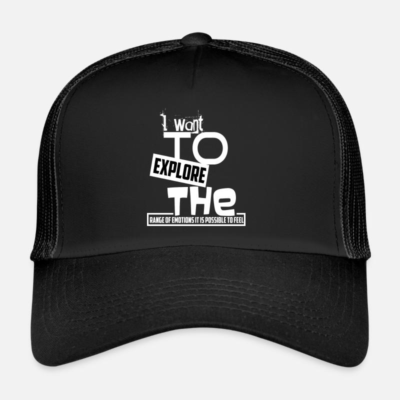Exploring explore adventure saying gift - Trucker Cap - black/black