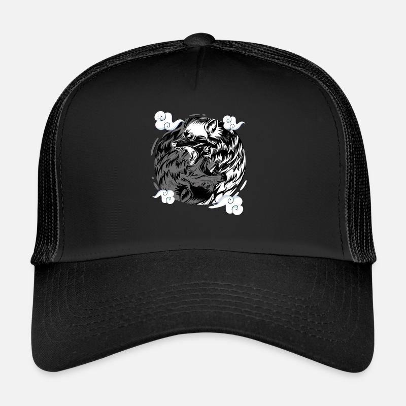wolf - Trucker Cap - black/black