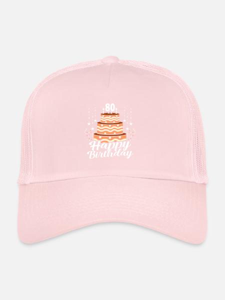 80th birthday - Trucker Cap - pale pink - Front