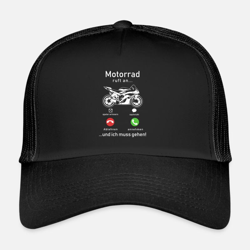 Motorrad ruft an - Trucker Cap - Schwarz/Schwarz