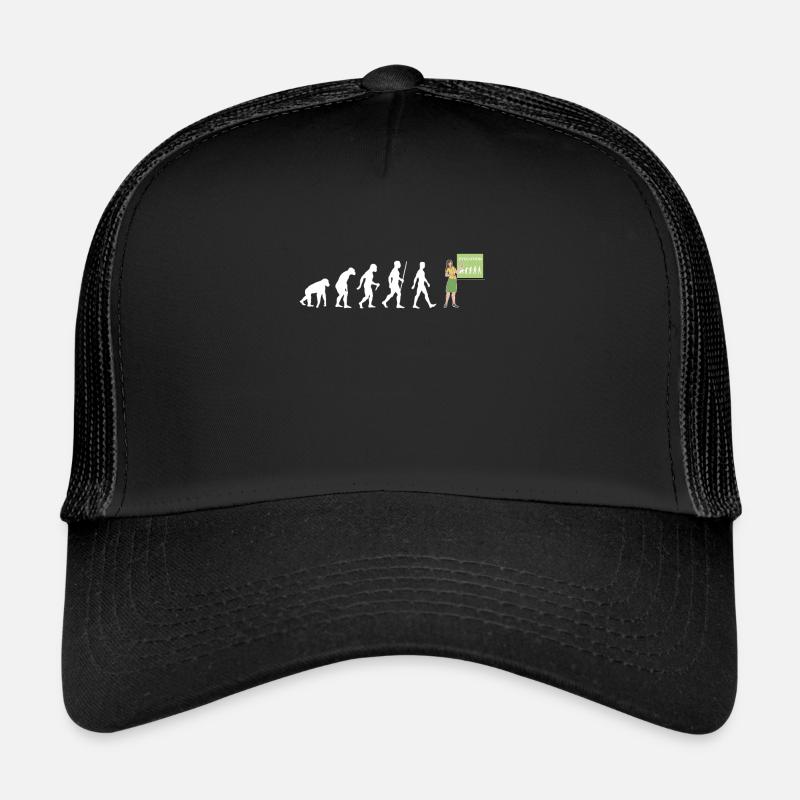 Teacher Evolution Professor Female Teacher Gift - Trucker Cap - black/black