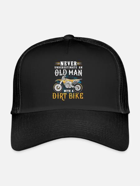 Unterschätze niemals einen alten Mann mit Dirtbike - Trucker Cap - Schwarz/Schwarz