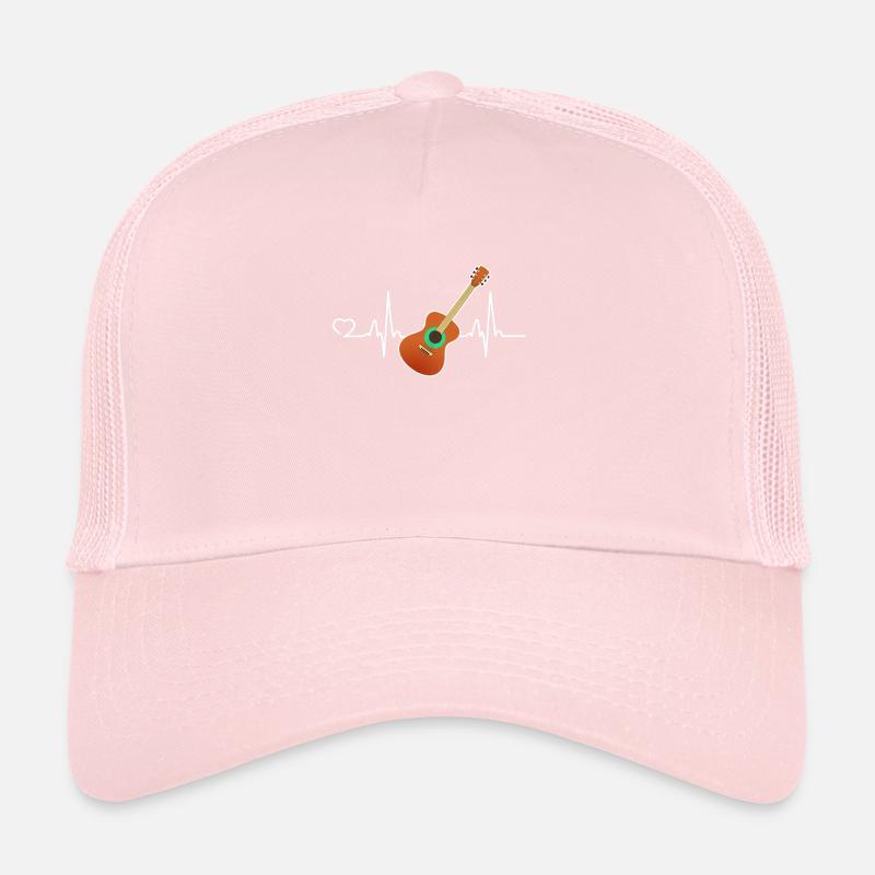Gitarre Herzschlag E Gitarrist Musiker Geschenk Trucker Cap