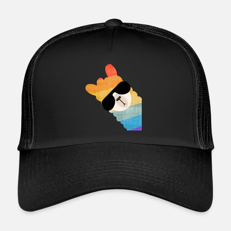 Funny Llama Alpaca Alpaca Sunglasses - Trucker Cap - black/black