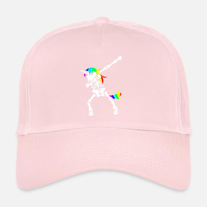 Dab Unicorn Skeleton Dabbing Skeleton Halloween Trucker Cap