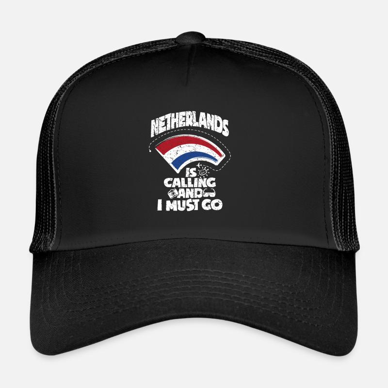 Pays-Bas Hollande - Casquette trucker  - noir/noir