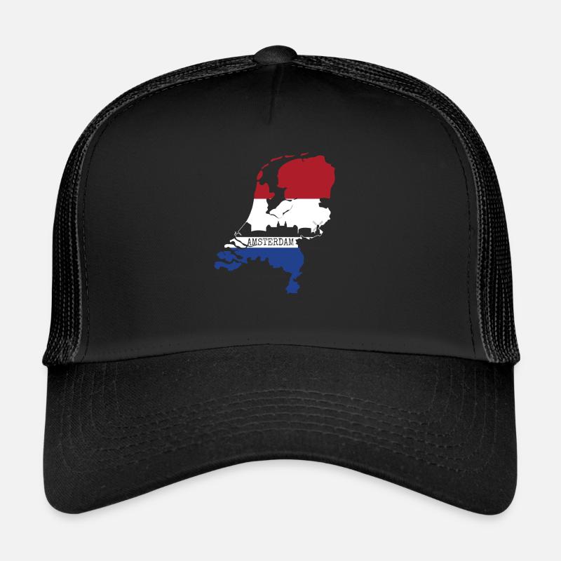Amsterdam - Casquette trucker  - noir/noir