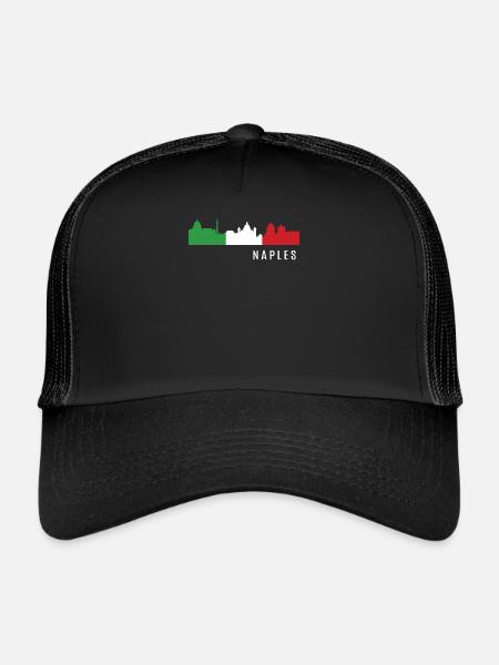 Naples Italie - Casquette trucker  - noir/noir - Devant