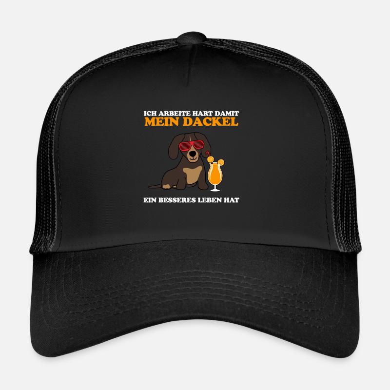 dackel - Trucker Cap - Schwarz/Schwarz