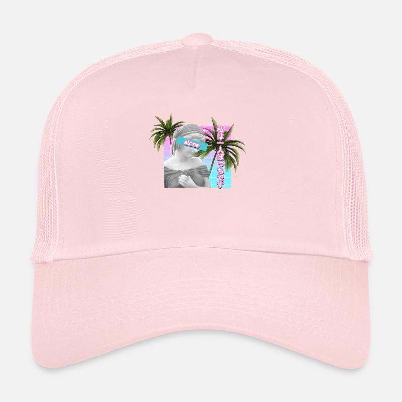 Alleine Vaporwave Statue Meme Geschenk. AntiSocial Trucker Cap