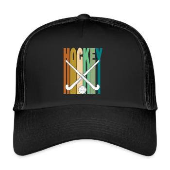 Hockey sur gazon Rétro - Casquette trucker  - noir/noir - Devant