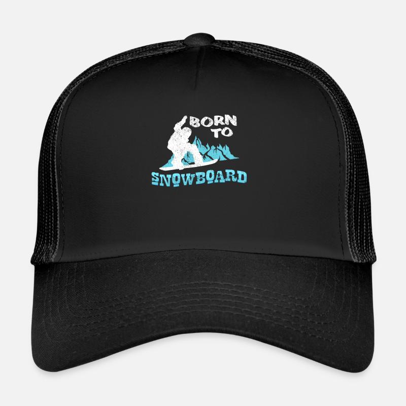 Born To Snowboard Spruch Snowboarder Geschenk Trucker Cap