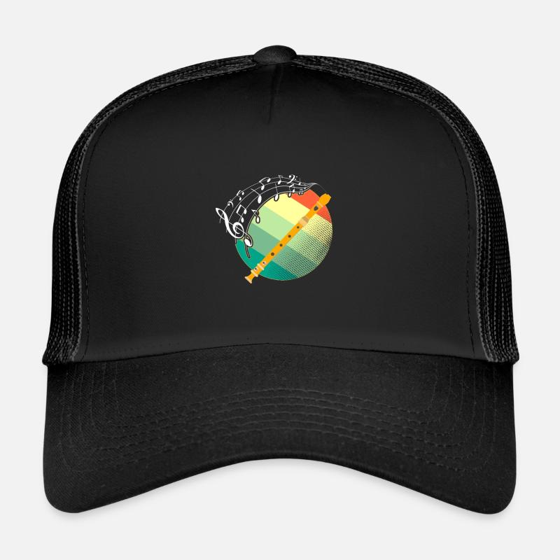 Querflöte - Trucker Cap - Schwarz/Schwarz