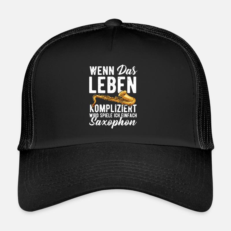 Saxophone - Trucker Cap - Schwarz/Schwarz