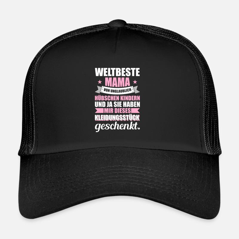 Weltbeste Mama Geschenk - Trucker Cap - Schwarz/Schwarz