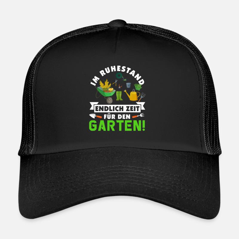 Ruhestand Rentner Hobby Gärtner Rente Garten - Trucker Cap - Schwarz/Schwarz