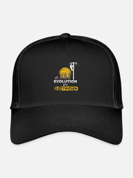 Electrical Electricity Tradesman Wiring Lineman - Trucker Cap - black/black - Front