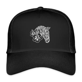 Idées cadeaux de chevaux Mandala pour les propriétaires de chevaux - Casquette trucker  - noir/noir - Devant