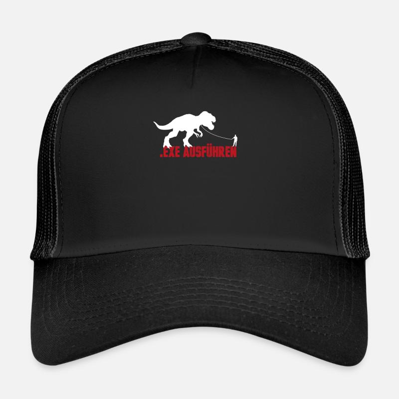 Exe Ausführen Informatik Admin Geschenk Geburtstag - Trucker Cap - Schwarz/Schwarz