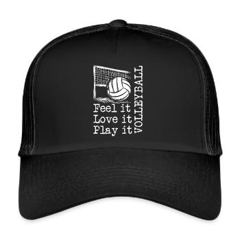 Volleyball love - Trucker Cap - black/black - Front