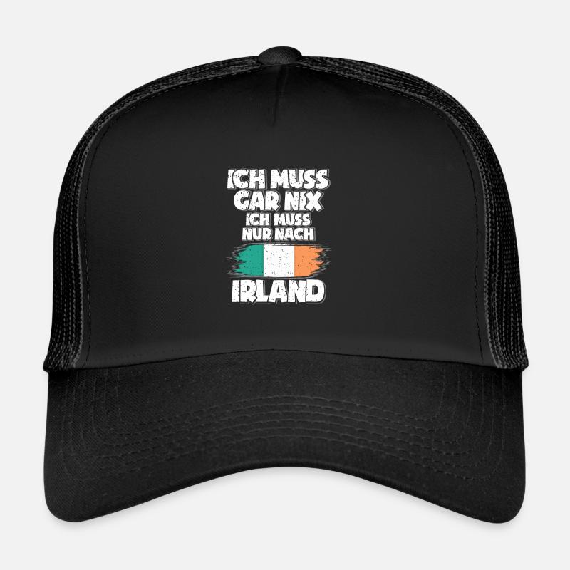 Irland - Trucker Cap - Schwarz/Schwarz