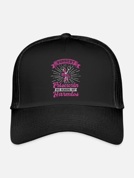 Friseurin Harmlos - Trucker Cap - Schwarz/Schwarz