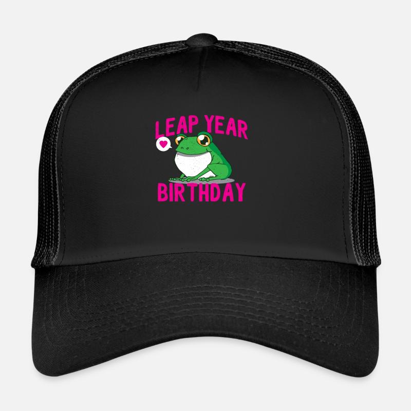 leap year birthday - Trucker Cap - Schwarz/Schwarz