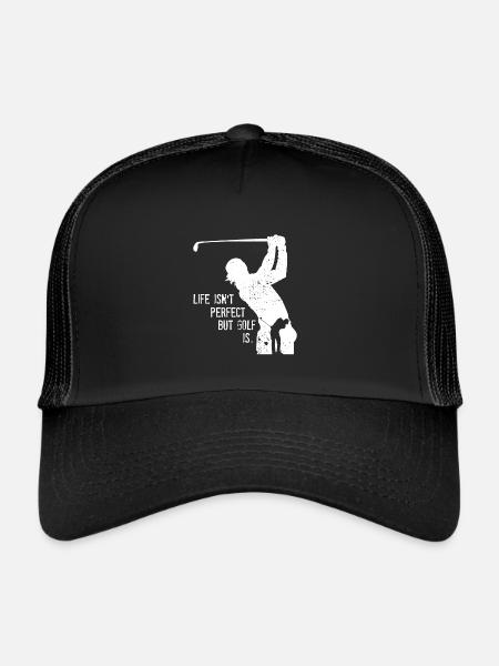 Golfeur golfeur silhouette disant club de golf - Casquette trucker  - noir/noir - Devant