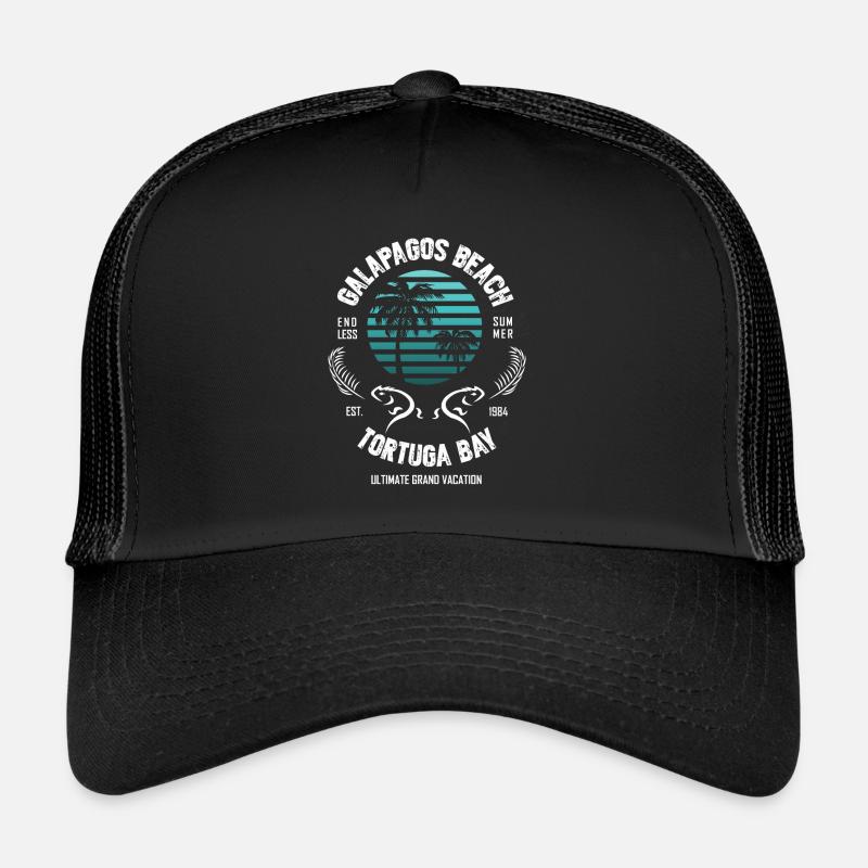 Galapagos Beach Tortuga Bay 1984 - Trucker Cap - Schwarz/Schwarz