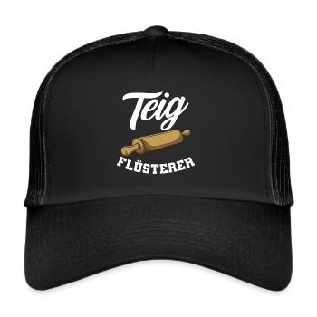 Bäcker Backen Teig Flüsterer Konditor - Trucker Cap - Schwarz/Schwarz - Vorne