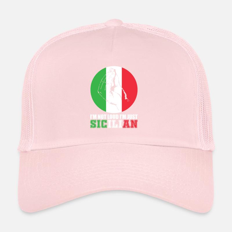Drapeau de geste de main Italie Sicile Casquette trucker 
