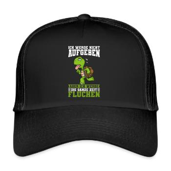 Laufen Ich Werde Nicht Aufgeben Läufer Schildkröte - Trucker Cap - Schwarz/Schwarz - Vorne