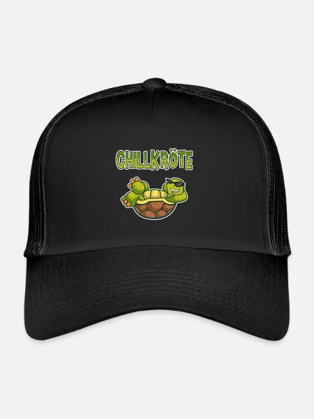 Relaxte Chillkröte | Schildkröten | Geschenkidee - Trucker Cap - Schwarz/Schwarz