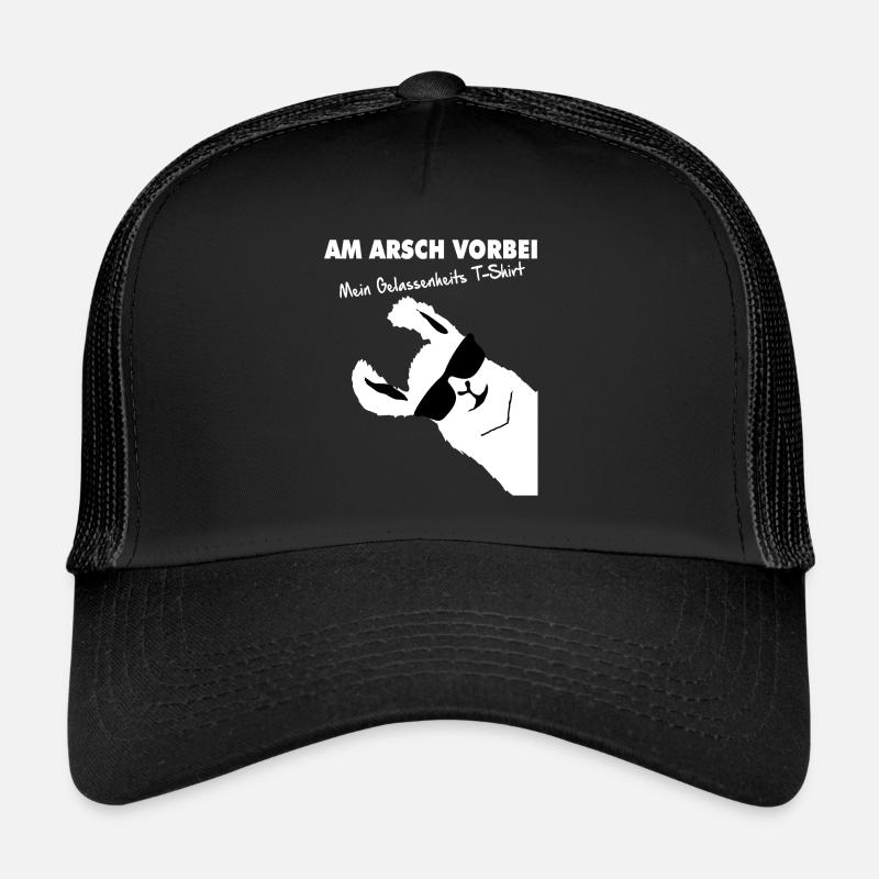 AM ARSCH VORBEI GELASSENHEIT SARKASMUS ARBEIT FUN - Trucker Cap - Schwarz/Schwarz
