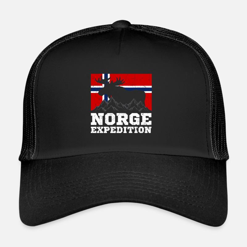 Norvège expédition montagnes élan drapeau Casquette trucker 