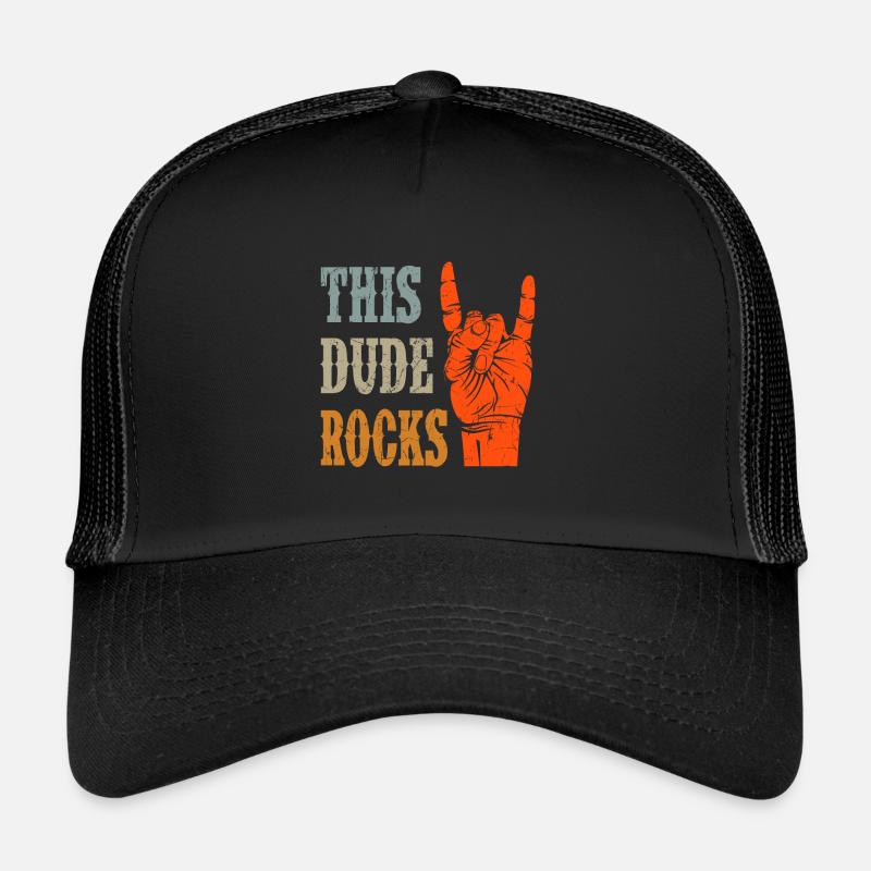 Rock n Roll This Dude Rocks Heavy Metal - Trucker Cap - Schwarz/Schwarz