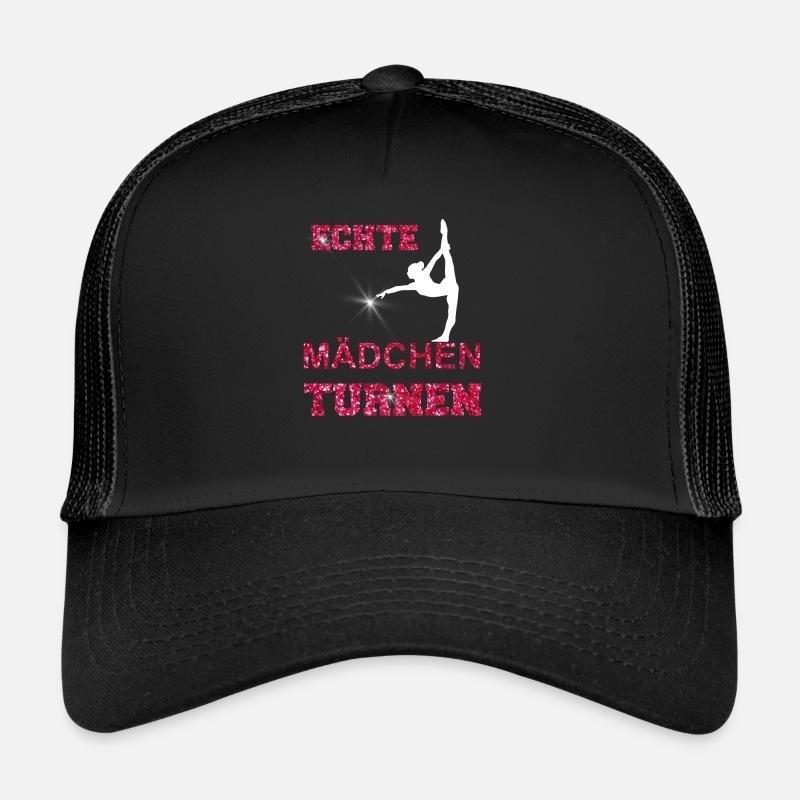 ECHTE MAeDCHEN TURNEN GLITZER - Trucker Cap - Schwarz/Schwarz