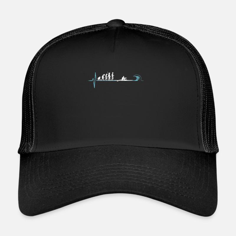 Rudern Evolution eines Ruderer - Trucker Cap - Schwarz/Schwarz