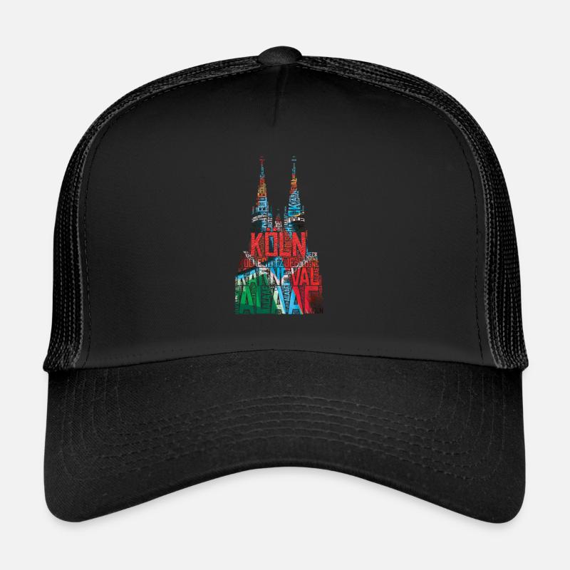 Kölner Dom Köln Karneval - Trucker Cap - Schwarz/Schwarz