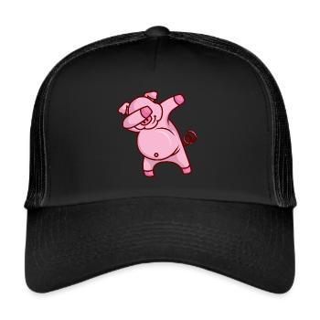Idée de cadeau pour enfants Dabbing Pig Dab Sau - Casquette trucker  - noir/noir - Devant