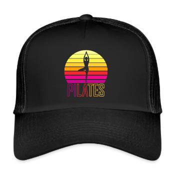 Cadeau vintage rétro Pilates - Casquette trucker  - noir/noir - Devant