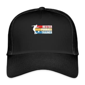 Bester Fußball Trainer - Trucker Cap - Schwarz/Schwarz - Vorne