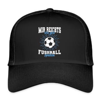 Mir reichts ich gehe Fussball spielen - Trucker Cap - Schwarz/Schwarz - Vorne