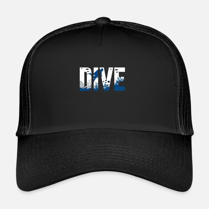 plongée - Casquette trucker  - noir/noir